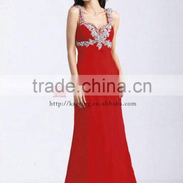 Elegant Sleeveless beaded long dubai fashion dress