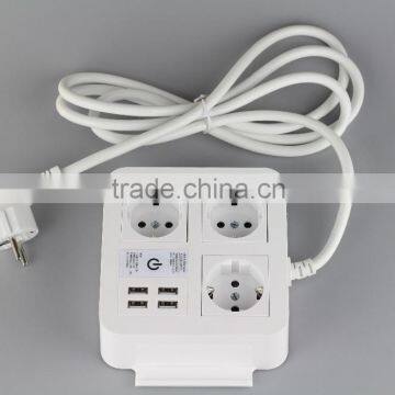 Schuko standard 5V 8A charging 4 usb new arrival outlets with phone holder