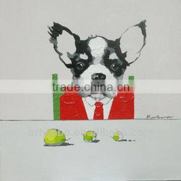 " Lovely puppy" Modern Handmade Canvas Animal Oil Painting