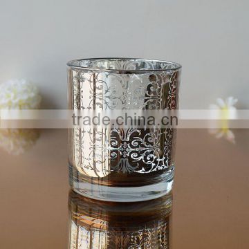 Elecotroplated glass candle jar