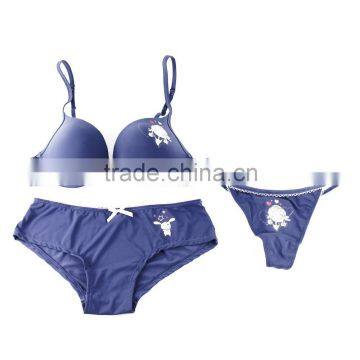 Cartoon Printed Girl Bra Brief Set