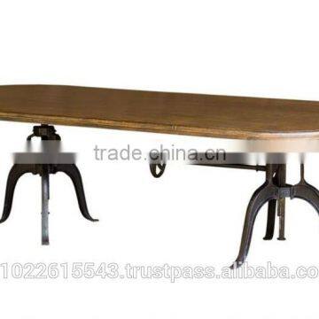 Crank Dining Table, Industrial Dining Table