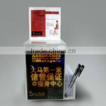 Acrylic suggestion box / Acrylic luckydraw box / acrylic donation box