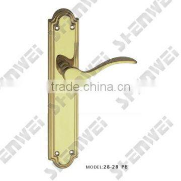 28-28 PB brass door handle lock set