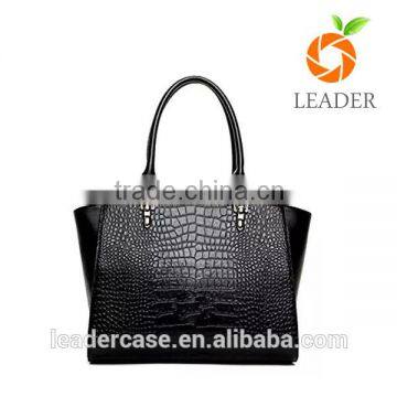 Classic style embossed genuine crocodile leather handbag