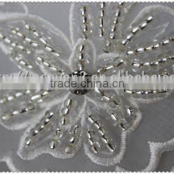 2016 Fashion Organza Flowers Lace Beaded Collar, Embroidery Beades Neckline for Garment photo-4
