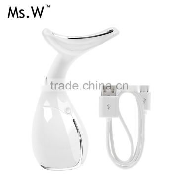 Portable rechargable infared vibrating beauty care massager for neck beauty, neck wrinkle remover