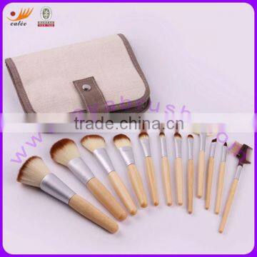 Bamboo Handle 100% Synthetic Hair Makeup Brush Set