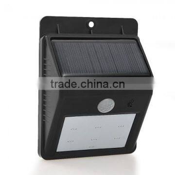 6 LED Solar Power PIR Motion Sensor Wall Light Outdoor Waterproof Garden Lamp