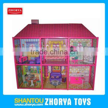 Zhorya Hot Selling DIY Delicate Doll House Play Set Beautiful Design Doll House Good Quality Doll House For Girls