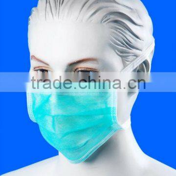Medical disposable nonwoven face mask with earloop / tiers with 3ply (Nonwoven face mask-03)