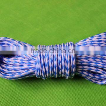 10mm blue and white blend hollow 8 strands braided rope, ski braided rope