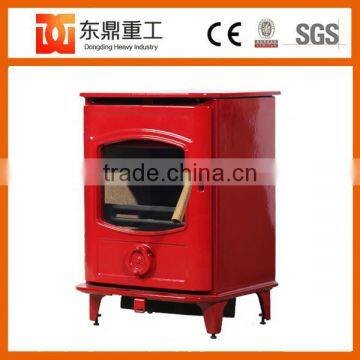 Factory Direct Selling Cast Iron Wood Burning Red Enamel Fireplace Indoor Freestanding HF905UAE photo-3