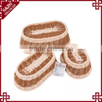 Boat Shape Woven Rattan Sundries Storage Fast Food Popcorn Snack Basket photo-6