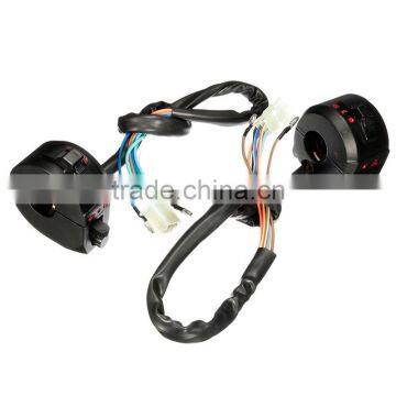 Motorcycle PVC Waterproof Weatherproof 7/8 Diameter Handlebar Horn Turn Signal Headlight Electrical Start Switch 12V Black photo-2