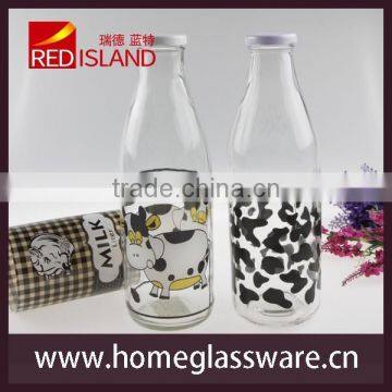 Wholesale 1L Glass Milk Bottle With Printings photo-3