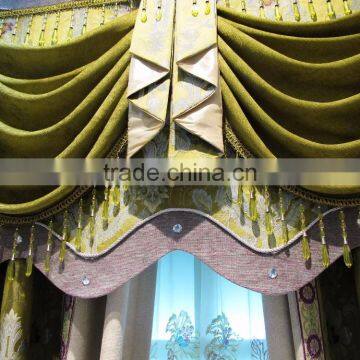 2016 New Design Luxury European Style Embroidery Window Curtains/Popular Green Refreshing Look Curtain Fabric photo-2