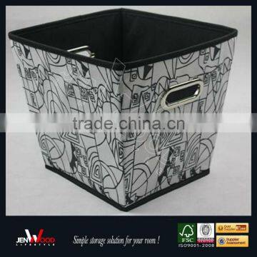 fabric storage box bin with metal handle