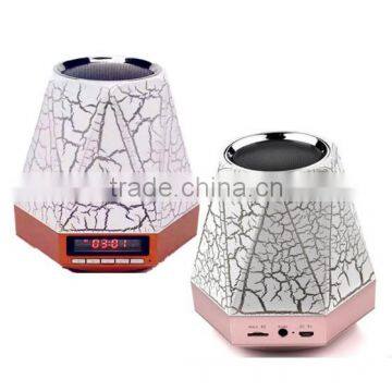 Colorful dazzle LED light Mini Crack bluetooth speaker with LED clock