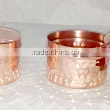 100% PURE COPPER HAMMERED FINISH CANDLE JAR, FANCY COPPER CANDLE CONTAINER photo-3