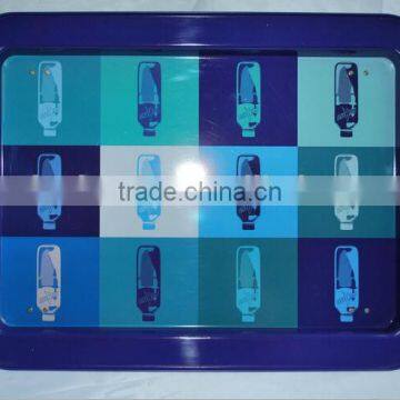 Customized Designs Rectangular Serving Metal Bed Tin Tray With Stand Leg photo-2