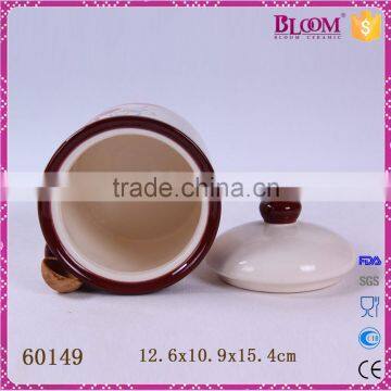 Ceramic Kitchen Coffee Canister With Wood Spoon photo-5