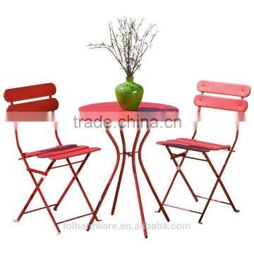 3 Piece Bistro Set Folding Patio Table and Chairs, Red