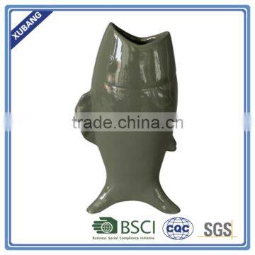 Low Price High Quality Resin Decorative Fish Open Mouth Vase photo-3
