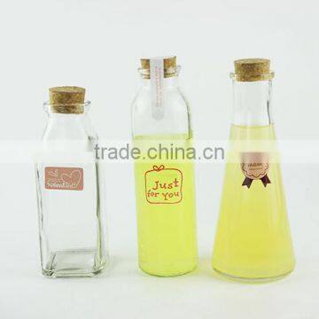 clear juice glass storage bottle