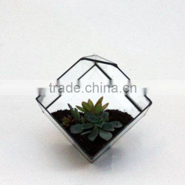 Stained Glass Small Cube Airplant Cactus Terrarium photo-2