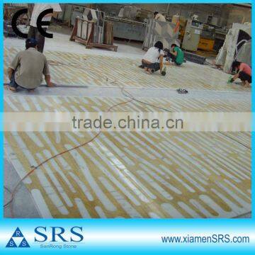 Natural marble waterjet pattern tile floor medallions