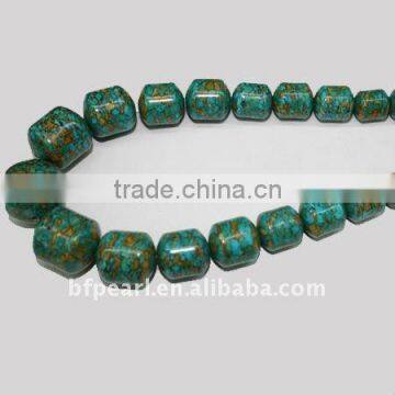 wholesale green drum shape loose turquoise strand