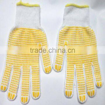 13 gauge PVC dotted cotton gloves/working gloves/safety gloves