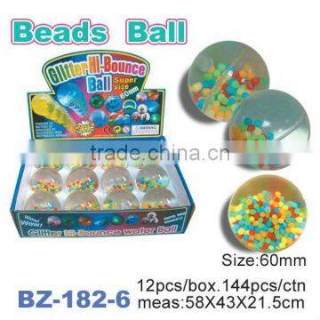 Novelty 60mm TPU Water Bouncing Ball With Beads