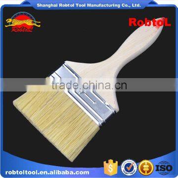 4" Wall Paint Brush Wood Handle Natural Synthetic Bristle Blend Filament photo-3