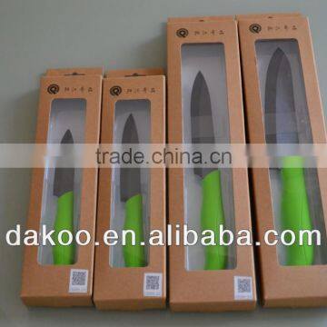 4 Pieces PP+TPR Handle Black Blade Zirconia Ceramic Knife With Package