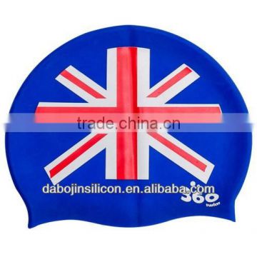 fashion silicone national Flag Patriotic Swim Caps with CE/ROHS certification