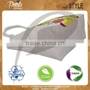 Indian Beach Bag Made From Ecofriendly Cotton Canvas Fabric photo-3