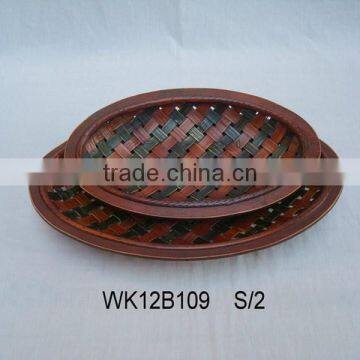 Leaf Round Bamboo Plates in Various Shape Bamboo Decoration