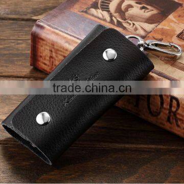 Genuine Leather Mens Key Holder Accessory Bag Purse Key Chain Wallet Case