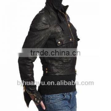 woman pu jacket, ladies high fashon jacket, spring autumn jacket