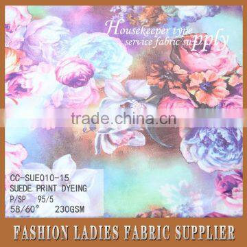 Shaoxing Cicheng Textile China Supplier Flower Garden Printed Hot Sale Suede Fabric photo-3