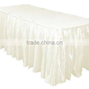 21ft accordion pleat satin table skirt ivory