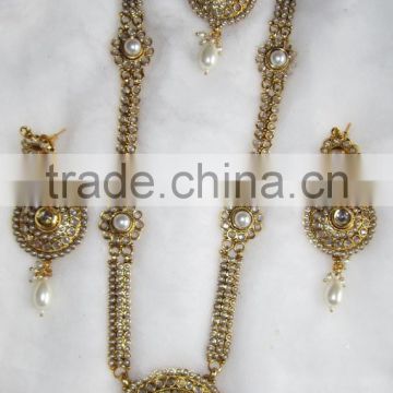 lONG POLKI WEDDING necklace EARRING set