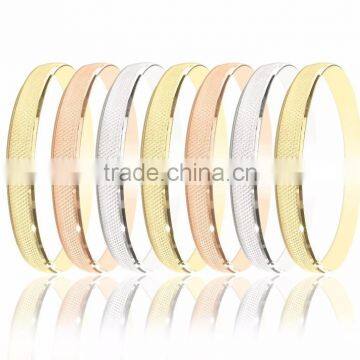 8 MM Three Color Plated Textured of Seminario Bangle Set