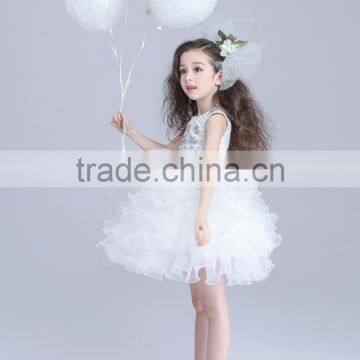 2017 8 Years Girl Dress Designs Cake Satin Dresses photo-5