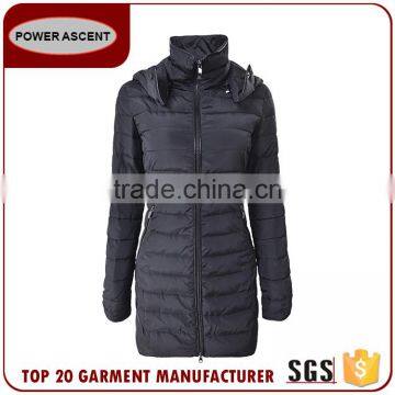 Newest Design Women Leisure Wearing Winter Hoody Padding Long Jacket