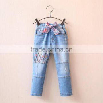 Kid fashion jeans denim jeans for child girl children lovely jeans