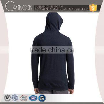 Customized Fashion Plain Black Hooded Sweater photo-2