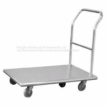 Heavy Duty Stainless Steel Flatbed Handcart / Kitchen Trolley